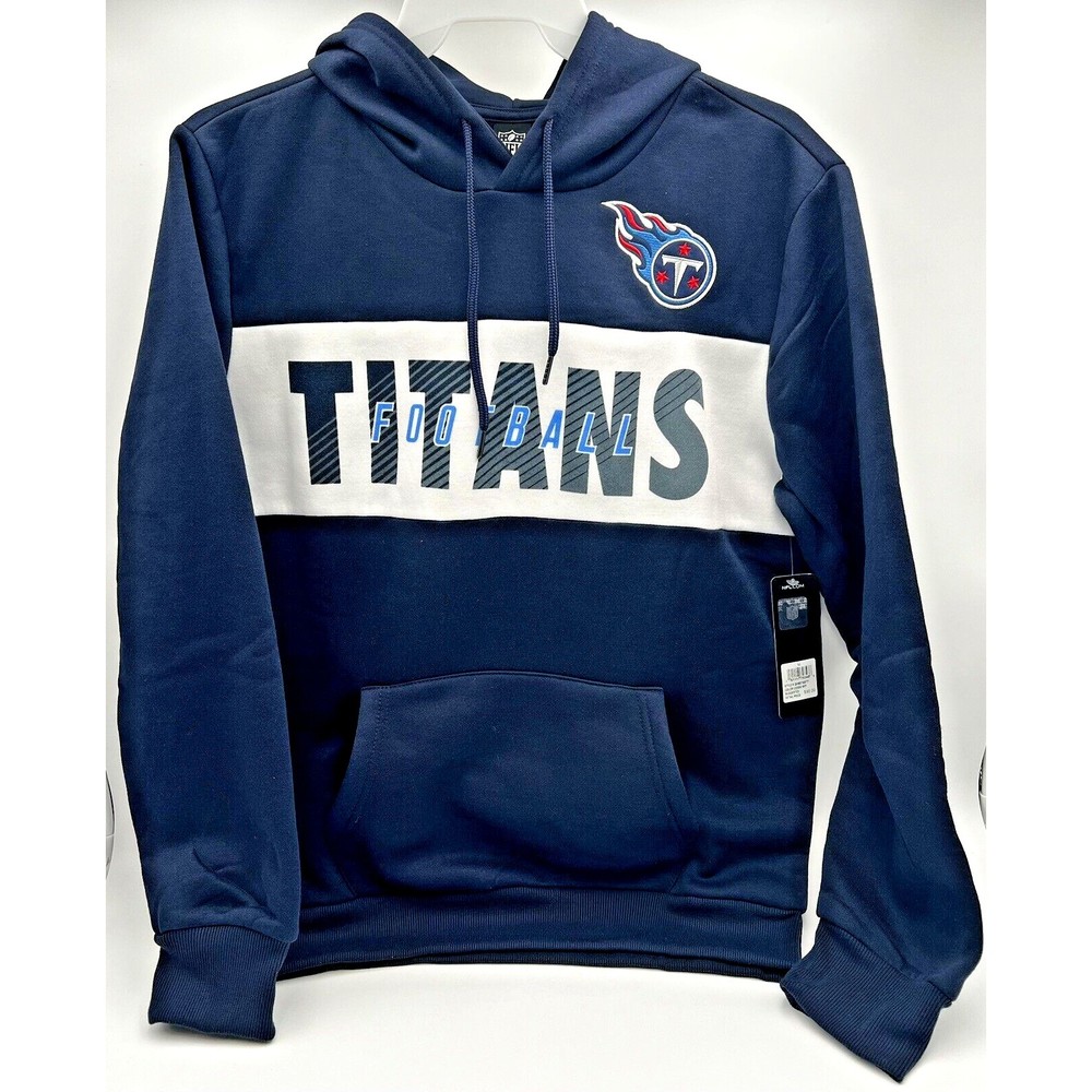 Tennessee Titans Med Blue Logo Hooded Sweatshirt - Hoodie NFL Team Apparel NWT